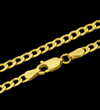 Sterling Silver Curb Chain, Plated with 0.5 Micron 18K Yellow Gold - 3 mm