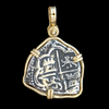 Atocha Jewelry - Tri Shaped Silver Coin Pendant with 14K Gold Frame