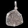 Atocha Jewelry - Tri Shape Silver Coin Pendant w/Sterling Silver Frame - Back