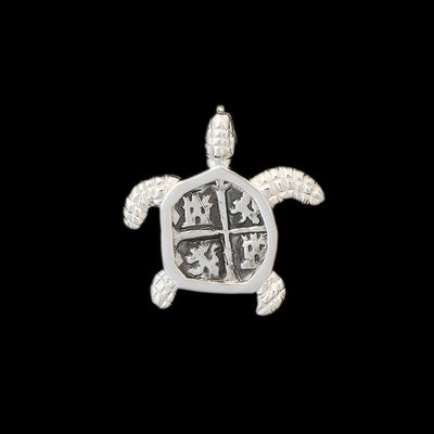 Atocha Jewelry - Small Silver Coin Sterling Silver Turtle Pendant