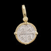 Atocha Jewelry - Small Silver Coin Pendant with Four Point Frame - Front