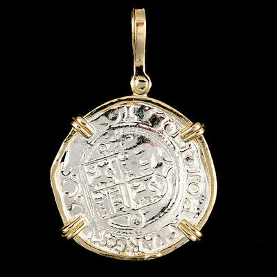 Atocha Jewelry - Pillars & Waves Medium Silver Coin Pendant Back