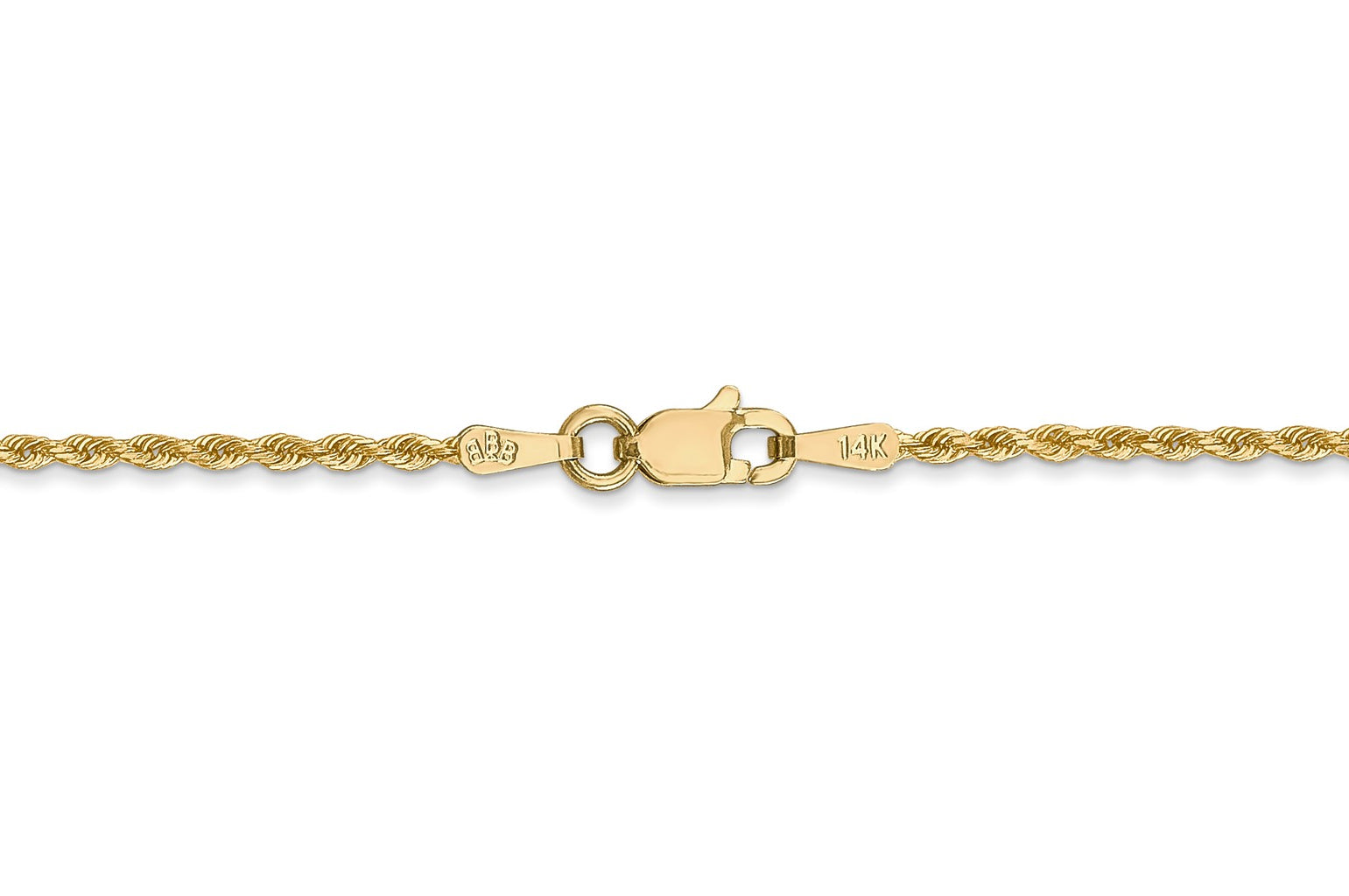 14K Solid Gold Handmade Diamond Cut Rope Chain - 1.50mm - Virtual