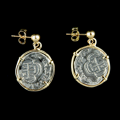 Atocha Jewelry 1 Reale Silver Coin Earrings Virtual Treasure Chest